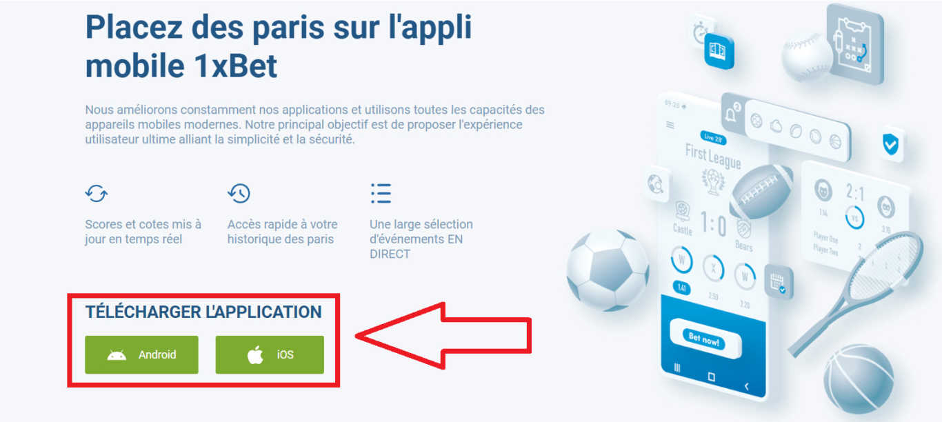 Étapes d'installation du fichier 1xbet apk sur Android